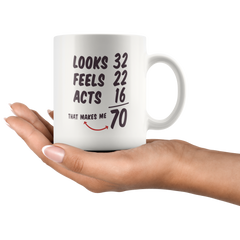 [TL] Christmas Gifts Funny 1948 70th Birthday Gifts Ideas Coffee Mug Tea cup for Men and Women Best Novelty Ceramic Coffee Mugs Anniversary unique gifts 70 Year Old Presents for Mom, Dad. 11Oz