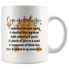 [TL] Rude Coffee Mug fuckoffee cunt Mug Rude Funny Novelty Gift for him her White Ceramic Sublimated Tea Cup