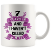 Image of [TL] 7rd Wedding Anniversary Gifts for Her Him Men Women - 7 Years in and I Haven't Killed Him Yet Coffee Mug - Funny 7th Wedding Anniversary Marriage Gift for Wife Husband - Wife Coffee Mug Tea Cup