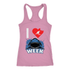 Image of VnSupertramp I Love Sharks Week Women Racerback Tank Top T-Shirt Great Tees For Shark Lover Fan TV Show D2