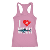 Image of VnSupertramp I Love Sharks Week Women Racerback Tank Top T-Shirt Great Tees For Shark Lover Fan TV Show D1