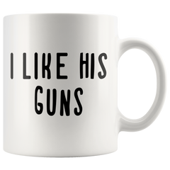 [TL] I Like His Guns, I Like Her Buns Couples Mug - Funny Couple Mug - (2) 11OZ Coffee Mug - Funny Mug Set - Mugs For boyfriend and Girlfriend and Husband and wife - By AW Fashions