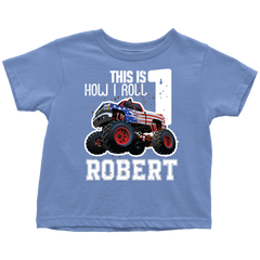 VnSupertramp Personalized Monster Truck Car Birthday Toddler Shirt Kids Boy Son - D1