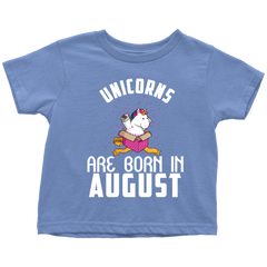 Unicorns Are Born In August Birthday Girl Toddler Shirt Official VnSupertramp Apparel