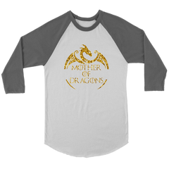 VnSupertramp Mother of Dragons Women 3/4 Raglan Shirt For Mother's Day Gift Dragon Fans Lovers Mom Mommy - D2