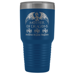 VnSupertramp Personalized Mother of Dragons 30oz Vacuum Tumbler Add Up To 10 Dragons - Custom Kids' Name On Travel Cup Gift