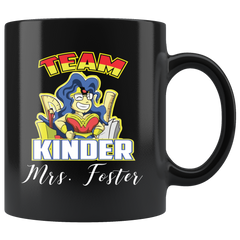 VnSupertramp Personalized Kinder Preschool 1st 2nd 3rd 4th 5th Grade Crew Wonder Teacher Black Coffee Mug 11oz - Custom Grade Name on Mug