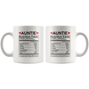 Image of [TL] Andaz Press Funny 11oz. Ceramic Coffee Tea Mug Thank You Gift, Auntie Nutritional Facts, 1-Pack, Novelty Gag Birthday Christmas Gift Ideas