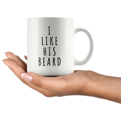 I Like His Beard, I Like Her Butt Couples Funny Coffee Mug Set 11oz - Unique Wedding Gift For Bride and Groom - His and Hers Anniversary Present Husband and Wife - Engagement Gifts For Him and Her